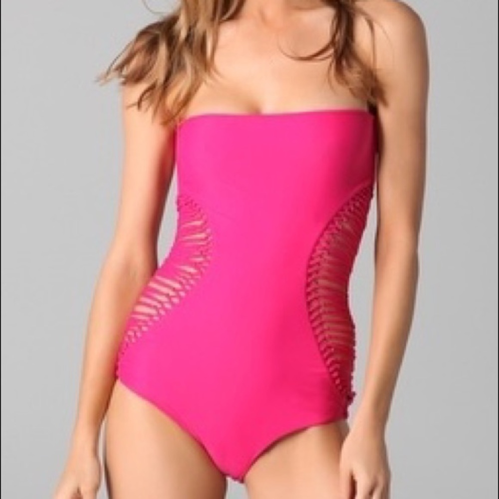 Mikoh Galapagos Pink Strapless One Piece Acacia